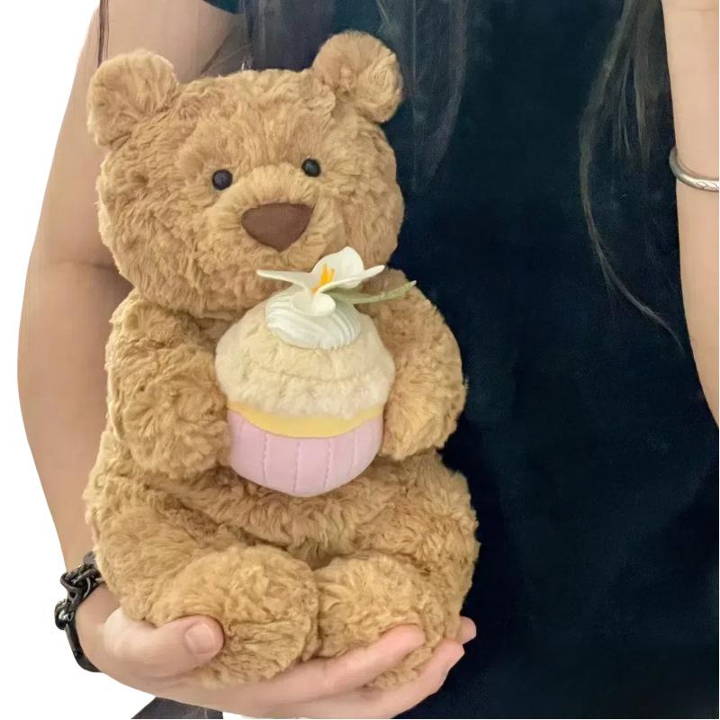 Original Jelly 30cm Shy Bonnie Rabbit Holding A Birthday Cake  Doll Accompanying Cat Dog Pet Christmas Valentine'S Day Gift