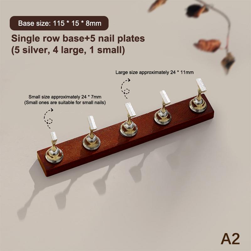 Подставка для демонстрации ногтей, прочный магнитный держатель для ногтей, подставка для практики с типсами для наращивания, держатель с основанием из орехового дерева для арт-салона, инструмент для практики DIY