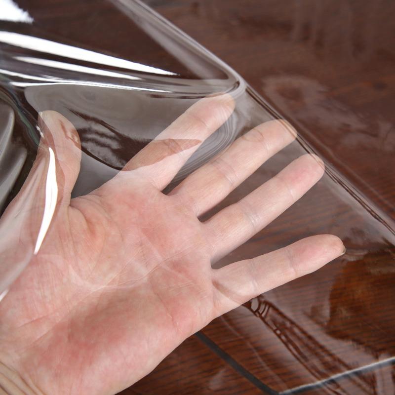 Круглая скатерть из ПВХ с кружевом, водостойкая, маслостойкая, для домашнего обеденного стола, журнального столика, противоскользящая, устойчивая к пятнам, моющаяся прозрачная скатерть