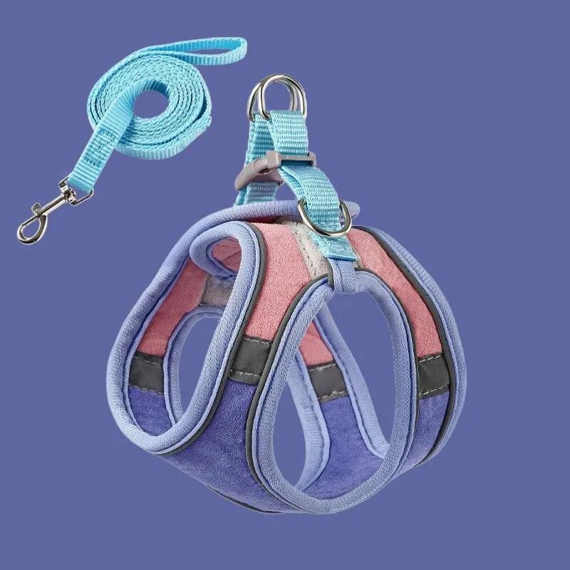 Нагрудная шлейка для кошек, светоотражающий жилет, противоскользящий поводок для прогулок с кошками, регулируемая дышащая нагрудная шлейка для домашних животных