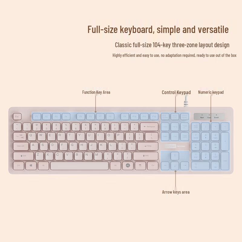 Lenovo KL31 Wired Full-Size USB Keyboard
