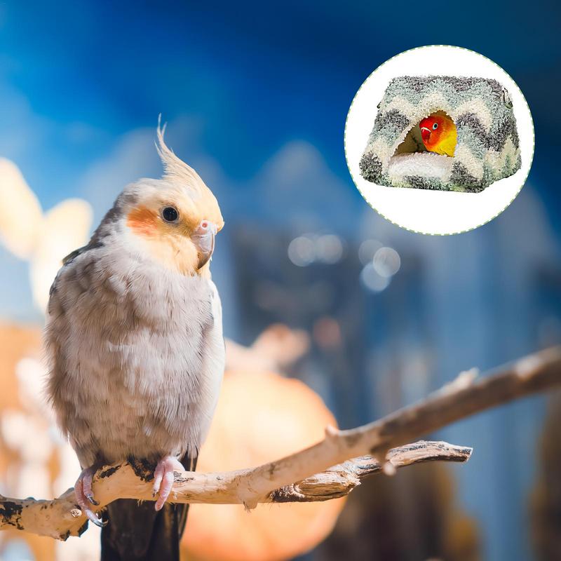Parrot Nest House Cotton Bird Tent Cabin Winter Warm Bird Tent Cabin Stuffed Bird Snuggle Nest Thickened For Parrot Parakeet
