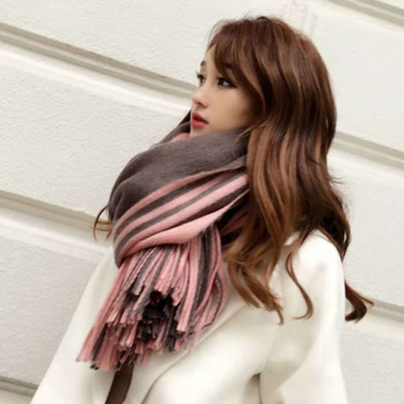Women Plaid Scarves, Thickened Warm Scarves for Male and Female In Winter Warm Scarves