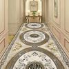 European Style Luxury Corridor Carpet Golden Stripes Decor Hotel Non-slip Runners Rugs Villa Stair Passageway Custom Long Mats