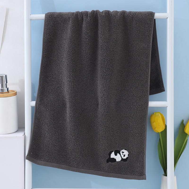 Panda Embroidered Cotton Face Towel Absorbent Pure Hand Face Cleaning Hair Shower Towels Bathroom Home Hotel for Adults