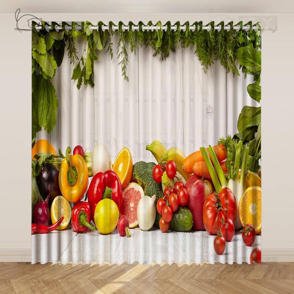 Дешевые кухонные шторы Кухня Еда Овощи Фрукты Печатные шторы Короткие шторы 2 панели rideaux chambre cortinas de salon