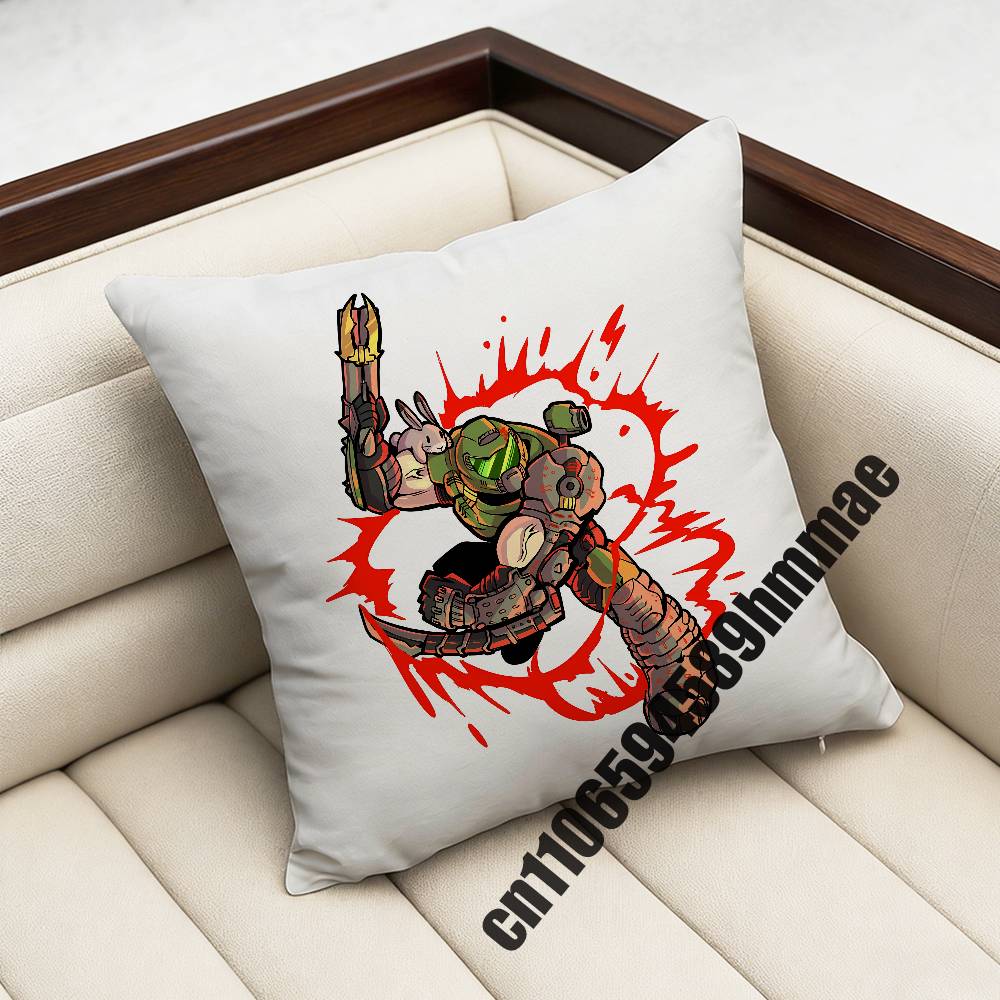 For Game D-Doom Slayer Throw Pillow Case Sham 45X45Cm 40X40Cm Square Car Pillowcase Pad Cushion Cover