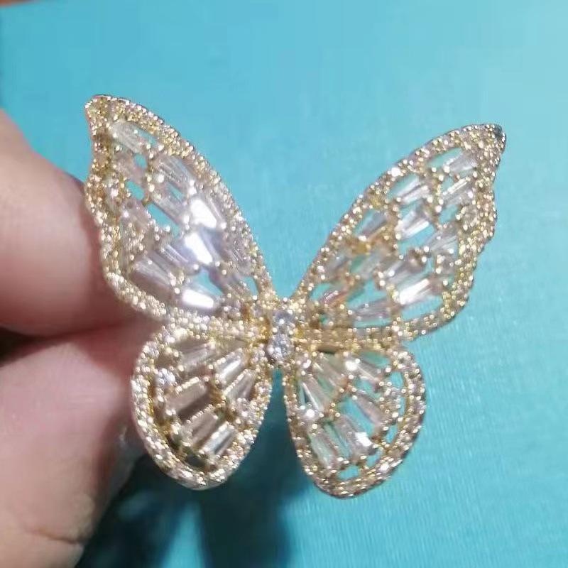 Trendy Non-Fading Hollow Butterfly Ring - Exaggerated Fashion Hand Jewelry