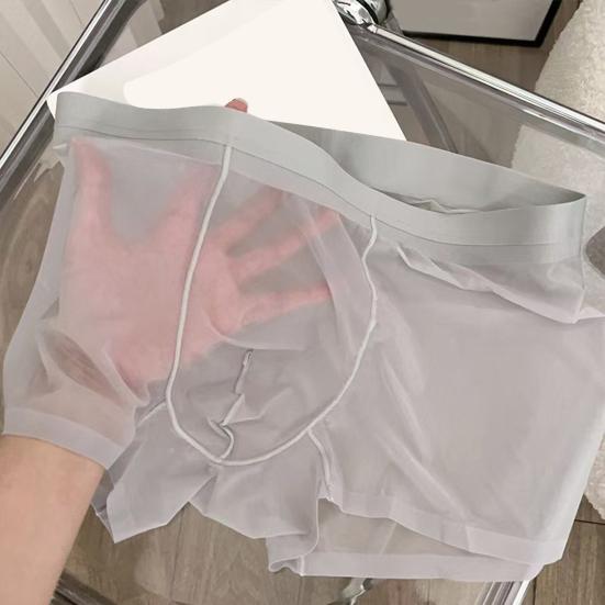 Мужские трусы-боксеры, эластичные, средней талии, U-образные, тонкие, перспективные, шорты, бесшовные трусы, повседневная одежда