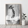 Animals In Bubbles Bathtub Modern Cute Highland Cow Koala Posters and Prints Canvas Printing Wall Art Picture for Bathroom Decor