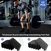 12Pcs Sound Absorbing Interlocking Floor Mats Cuttable Felt Flooring Pads Non Slip Soundproof Drum Rug for Home Music Studio Gym