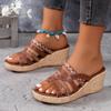 Fashion Design Wedges Slippers for Women Summer Chunky Platform Mules Sandals Woman High Heels Beach Shoes Slides Plus Size 42