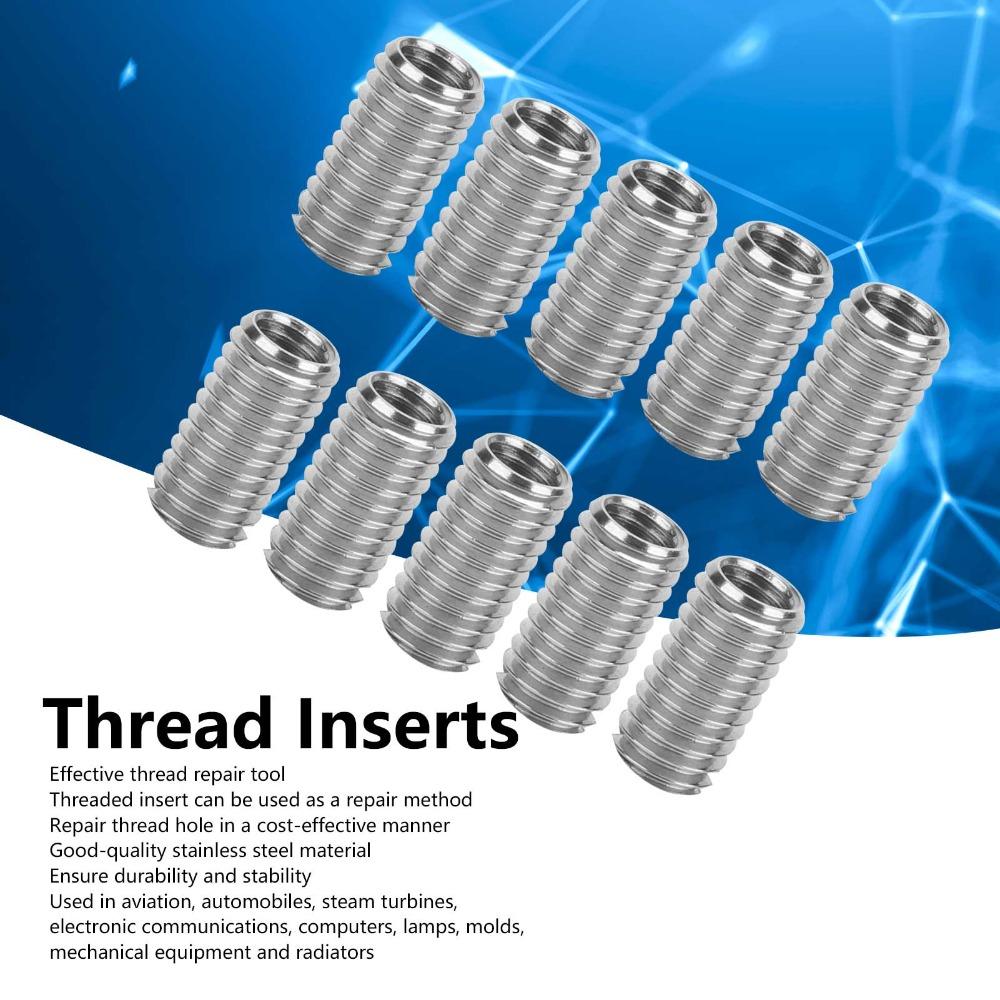 10pcs Stainless Steel Male Female Adapters M6-1 Female to M8-1.25 Male Nut Inserts Thread Repair