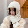 Korean Version of Autumn and Winter New Hat for Women's Winter Hat Scarf Integrated Outdoor Windproof and Warm Ear Protection Lei Feng Hat