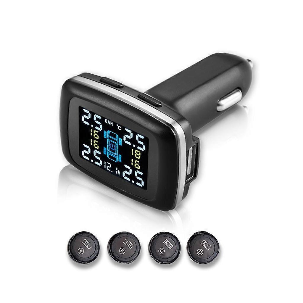 Universal Wireless TPMS Tire Pressure Monitor with 4 External / Internal Sensor