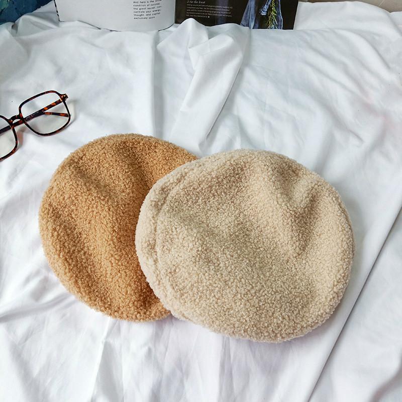 Берет теплая шерстяная зимняя шапка-бини шапка винтажная простая берет шапки однотонные женские зимние теплые шапки