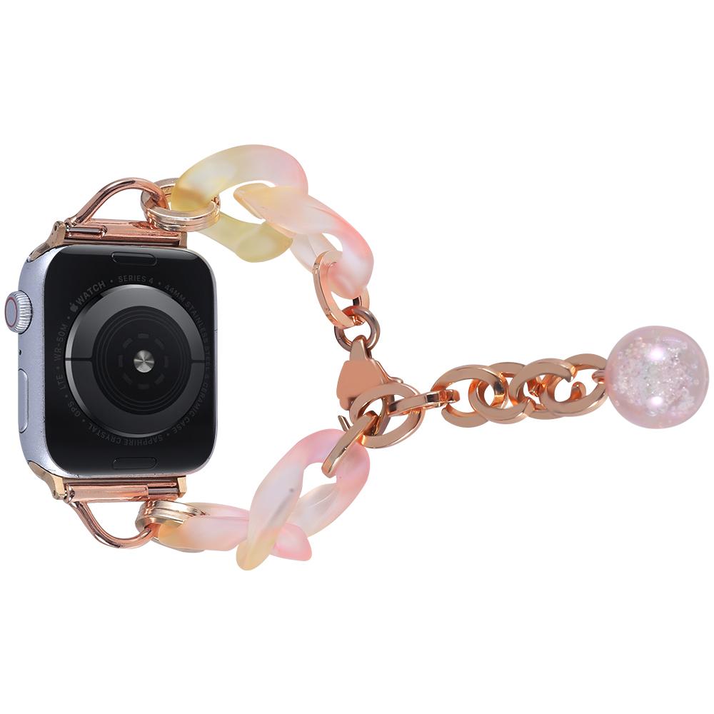 Модный роскошный браслет из смолы для Apple Watch Series 9/8/7/6/5/4/3/2/SE ремешок для часов из нержавеющей стали для IWatch Ultra 2 49 мм 41 мм 45 мм 40 44 мм 38 42 мм ремешок