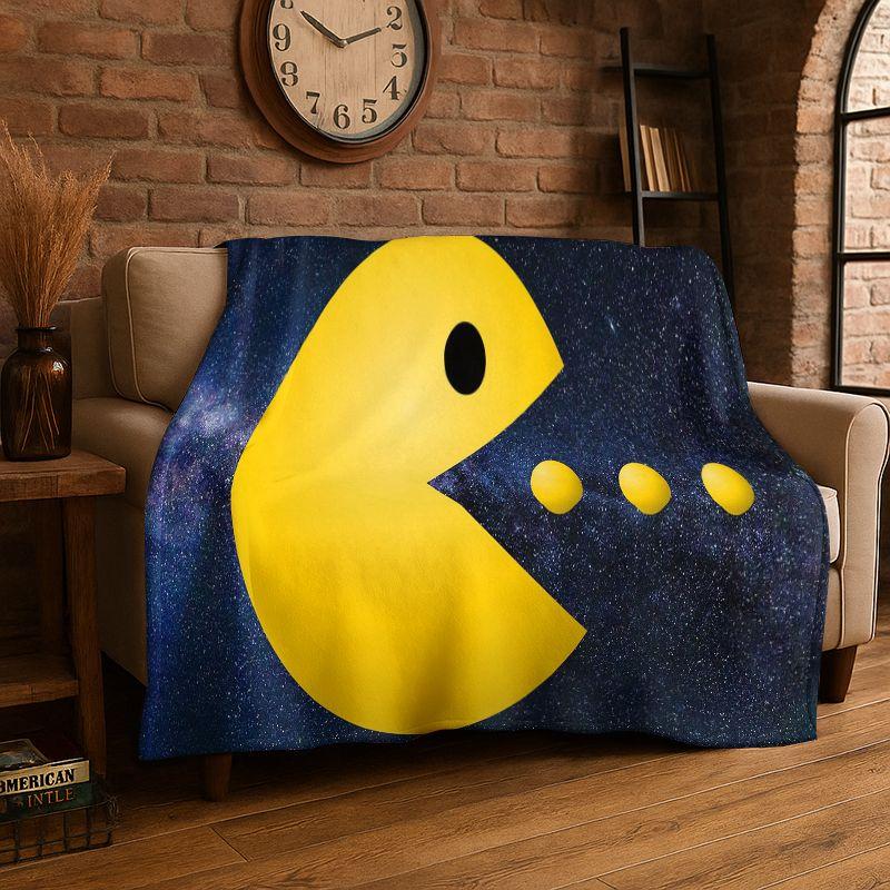 Retro P-Pacman Game Soft Flannel Throw Blanket,Cozy Blanket for Bed,Couch,Sofa,Bedroom,Living Room,Travel,Picnic Camping