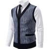 Cozy Up Men's Sweater Vest Cardigan Button Front Knitwear Contrast Color Argyle Sweater Vest