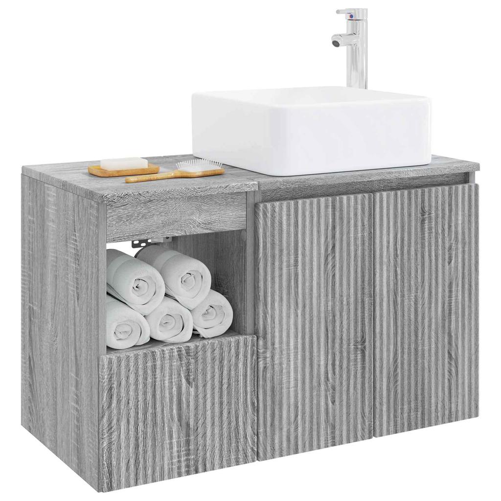 Bathroom Furniture Set 2 Pieces Grey Sonoma Engineered Wood