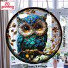 2D Flat Charm Owl Dream Catcher Pendant Colorful Acrylic Window Decoration, Perfect Gift, Enhance Garden, Yard and Home Decoration 20cm