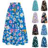 Женская повседневная и модная юбка с цветочным принтом и эластичным поясом, свободная юбка с талией