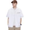 MMOPTOP Solid Color Japanese-Style Short-Sleeve Shirt for Men, Summer Casual Printed Trendy Couple Loose Jacket MMCM01 White XL