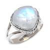 Natural Rainbow Moonstone Gemstone 925 Solid Sterling Silver Gift Ring S.7 J5K89
