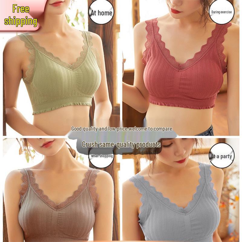 Best-Selling Lace V-Neck Spaghetti Strap Sports Bra for Women
