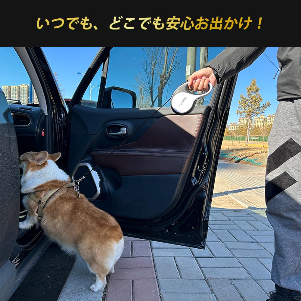 Выдвижной поводок для собак со светодиодной подсветкой, длина 5 м, перезаряжаемый, с автоматической перемоткой, светоотражающий для ночных прогулок