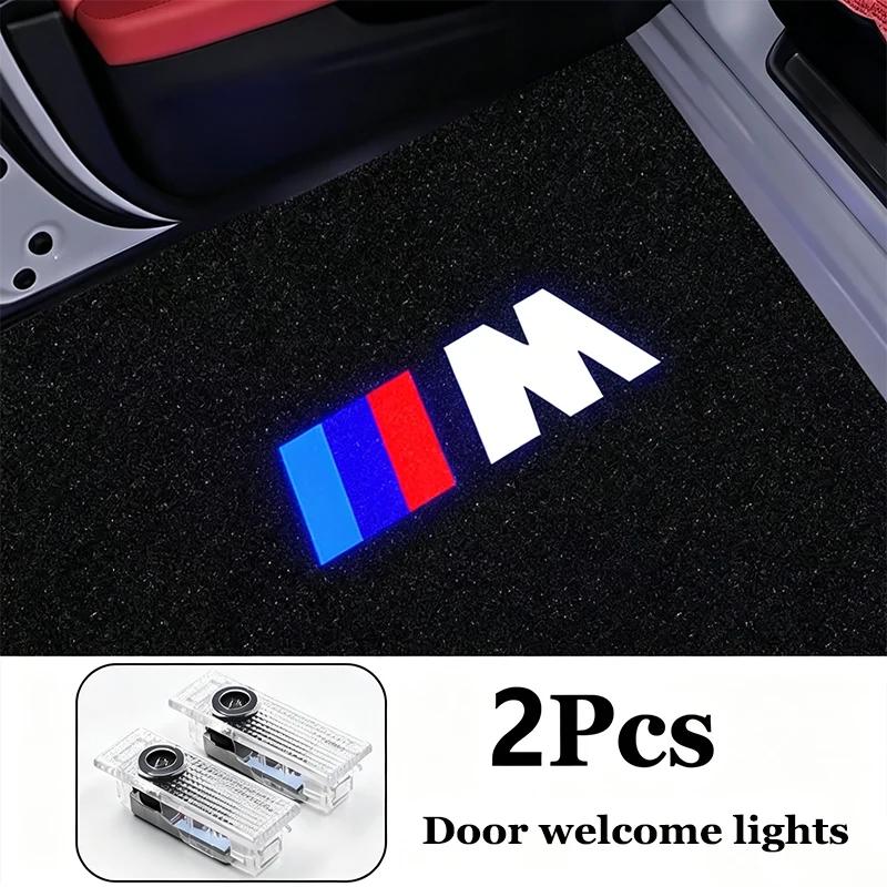 For BMW M 2026 New 2Pcs LED Door Logo Welcome Projector Light & Car Stickers Auto Parts Fit BMW M G80 G06 G07 G42 G14 G15 G16 F82 Vehicle Decor sbfu3