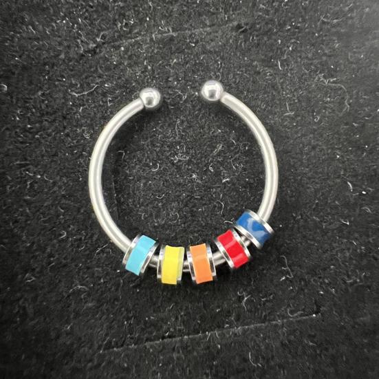 Открытое кольцо, регулируемое тонкое мастерство, облегчение беспокойства, с эмалированной бусиной, украшение для открытия, аксессуар унисекс