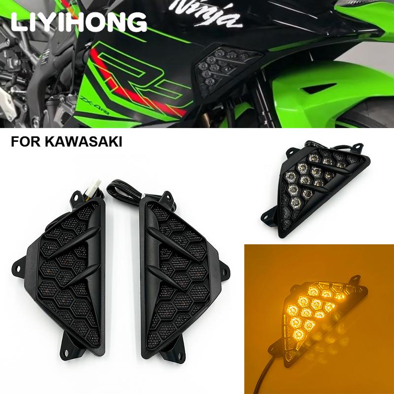 Новые Светодиодные Поворотники Передние Для Kawasaki Ninja ZX6R ZX-6R 2013 - Ninja300 Ninja400 Ninja650 Ninja1000