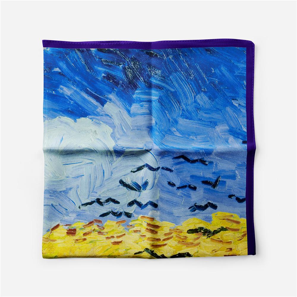 Модный платок, шарфы для женщин, 53x53 см, маленький носовой платок, шелковые шарфы для волос для женщин