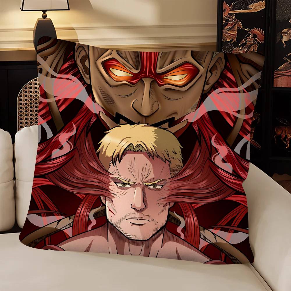 Anime RReiner Braun Pillow Case Fashion Square Pillowcase Bedroom Sofa Room Ins Decoration Leisure