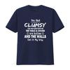 T shirt for Women I m Not Clumsy Funny Sayings Sarcastic Short sleeved O neck Top Black 4X Large vintage Washed Soft streetwear
