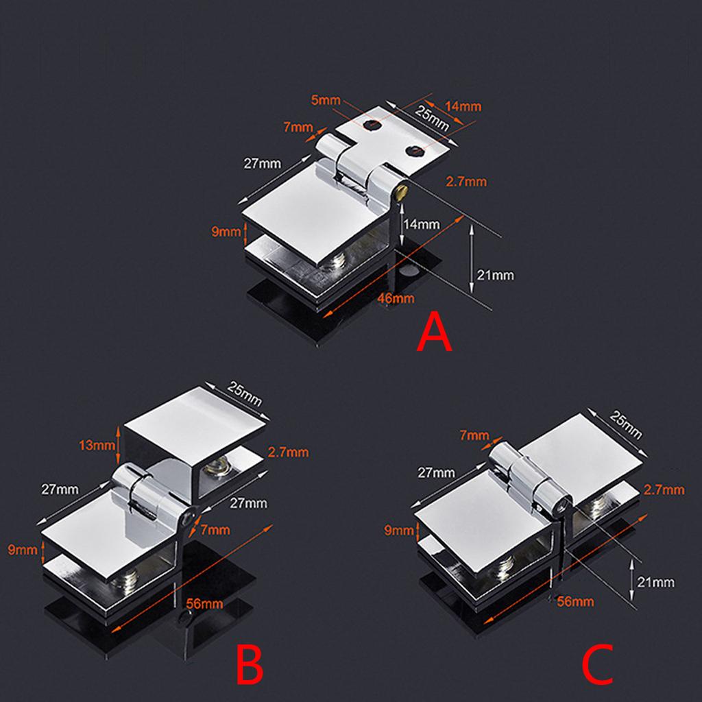 Толщина стеклянной дверной петли Медный стеклянный зажим 0 градусов/90 градусов/180 градусов Стеклянная витрина для шкафа Дверная петля