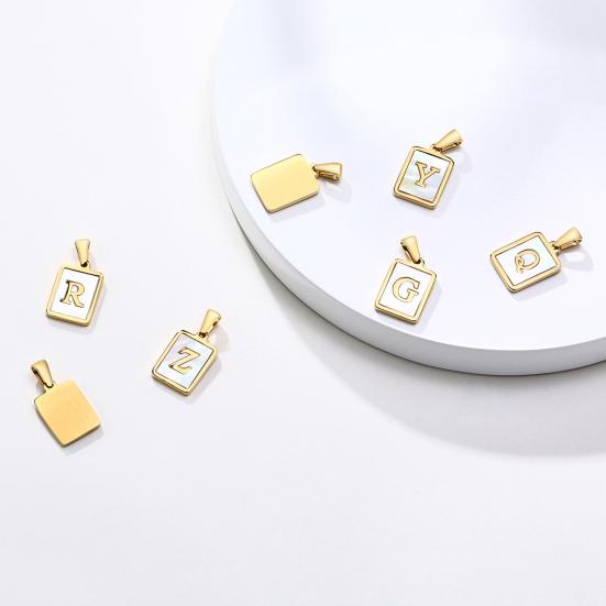 Ожерелье-подвеска с квадратными буквами AZ, ювелирное покрытие, геометрическая цепочка на ключицу для свадьбы