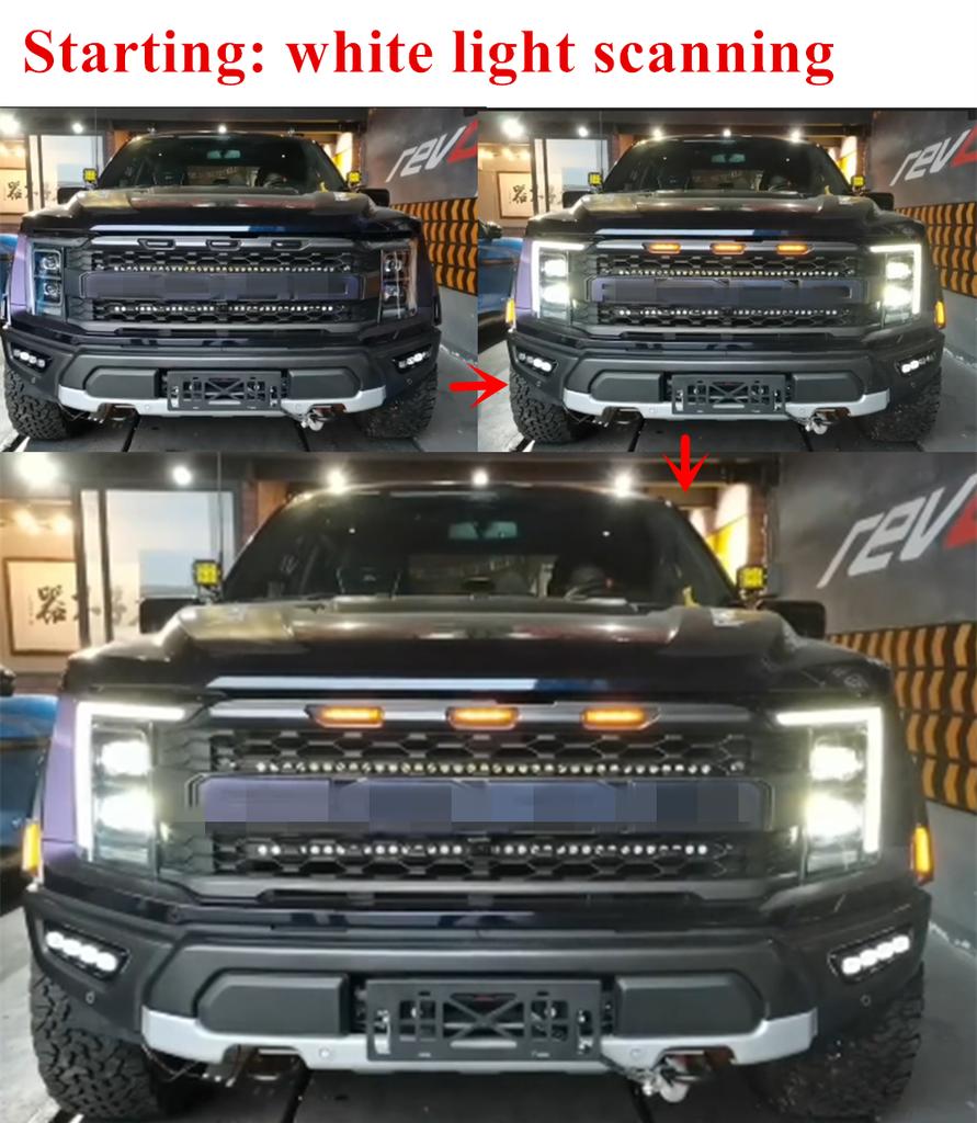 LED Bumper Driving Running Lights Flowing Turn Headlight For Ford F150 Raptor 22