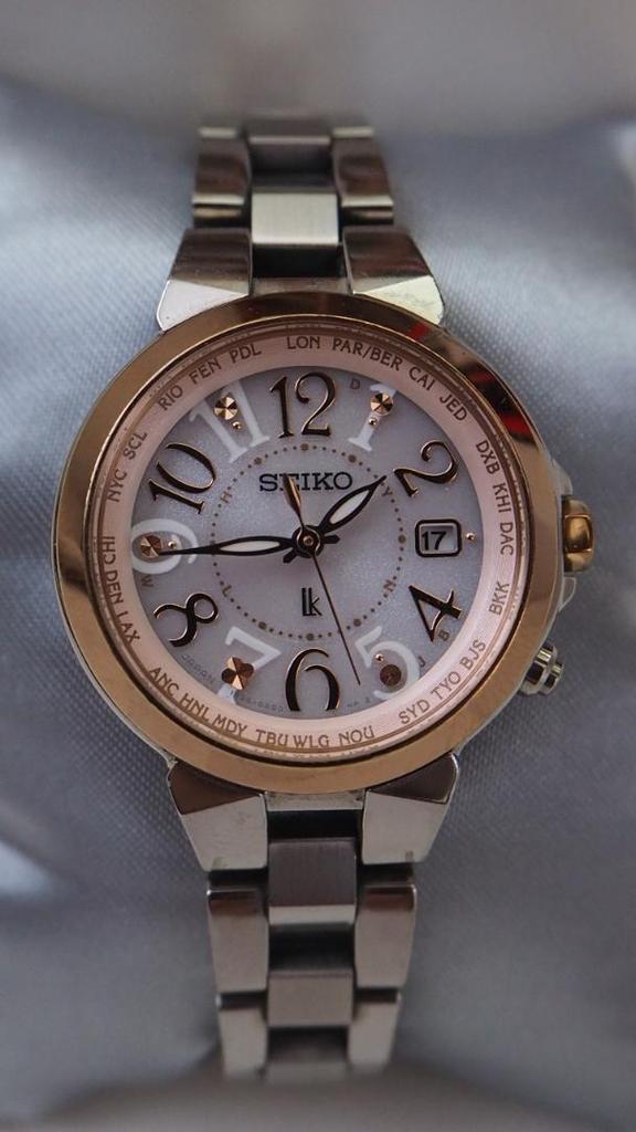 [USED] Seiko Lukia Titanium Radio-Controlled Solar Watch 1B25-0AC0 White Dial