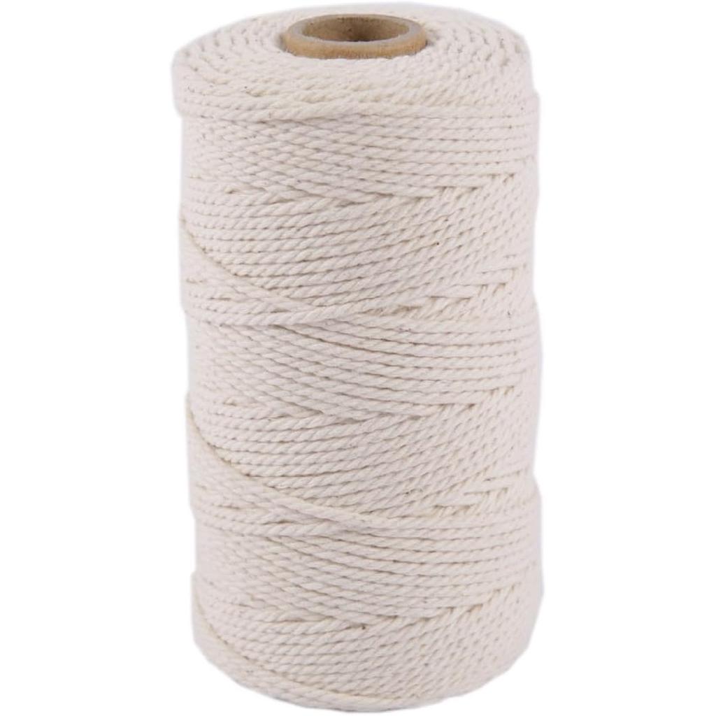 328ft Butchers Cotton Twine String 2mm Cooking Twine Food Safe for Bakers, Meat and Roasting, Gift Wrapping, Crafting & Knitting