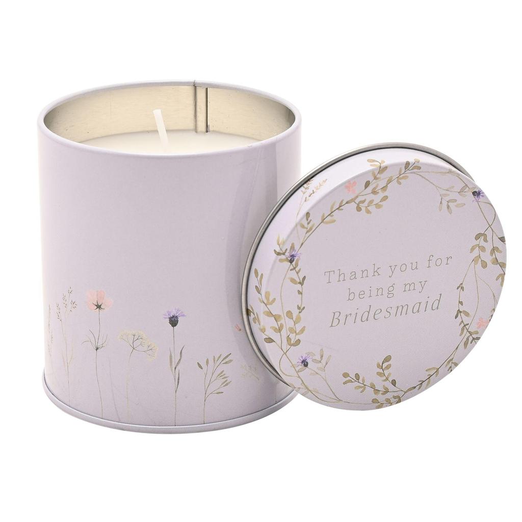Celebrations Love Story Bridesmaid Wildflower Candle Tin