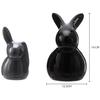 Керамические фигурки кроликов для домашнего декора (Набор из 2 шт., черный и серый)