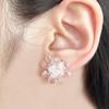 Серьги женские Tanase Beads Фиолетовый цветок Розовый Зеленый