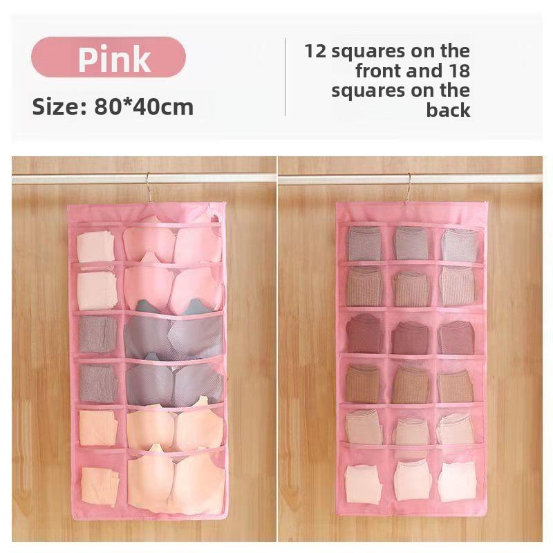 1pc Double-sided Underwear Storage Bag, Hanging Underwear and Underpants Storage Bag, Compartments for Household Use