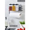 Adhesive Kitchen Organizer Organizer Shelf With Roll Paper Towel Holder Black 962