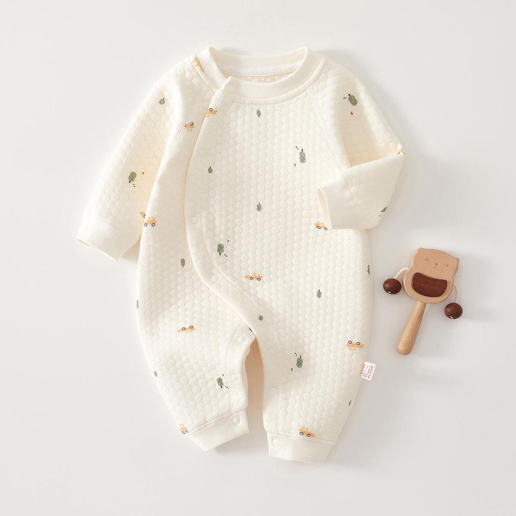 Quilted Baby Jumpsuit - Warm Spring/Autumn Romper for Newborns - Thick Winter Suit