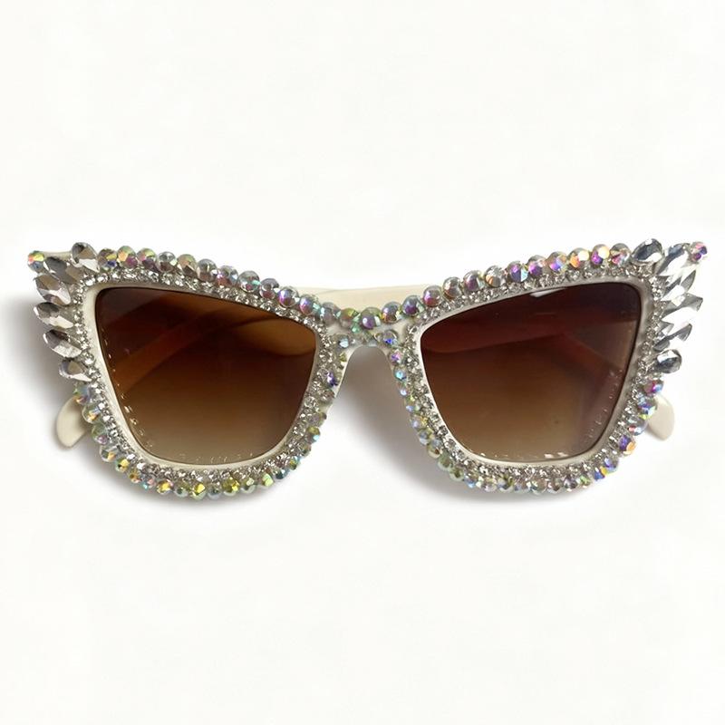 Diamond-Encrusted Large-Frame Sunglasses For Men And Women Fashion Sunglasses