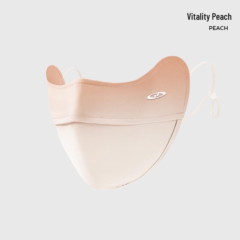 Unisex Gradient Blush Ice Silk Sunscreen Mask: Breathable & UV-Protective with Eye Corner Shield.