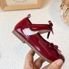 Girls small leather shoes 2025 spring and autumn Korean version of baby girl soft-soled butterfly shoes princess shoes shallow mouth Velcro single sho